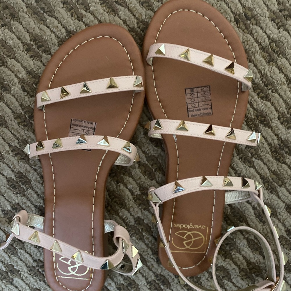 Wrap around stud sandals